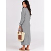 image:imageANRABESS Women Long Sleeve Button V Neck Oversized Casual Loose Fit Waffle Knit Fall Midi Sweater Dress 2026 Trendy OutfitsGrey