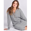 image:imageANRABESS Women Long Sleeve Button V Neck Oversized Casual Loose Fit Waffle Knit Fall Midi Sweater Dress 2026 Trendy OutfitsGrey