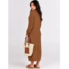 image:imageANRABESS Women Long Sleeve Button V Neck Oversized Casual Loose Fit Waffle Knit Fall Midi Sweater Dress 2026 Trendy OutfitsLight Khaki