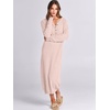 image:imageANRABESS Women Long Sleeve Button V Neck Oversized Casual Loose Fit Waffle Knit Fall Midi Sweater Dress 2026 Trendy OutfitsLight Pink