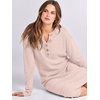 image:imageANRABESS Women Long Sleeve Button V Neck Oversized Casual Loose Fit Waffle Knit Fall Midi Sweater Dress 2026 Trendy OutfitsLight Pink