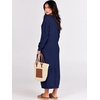 image:imageANRABESS Women Long Sleeve Button V Neck Oversized Casual Loose Fit Waffle Knit Fall Midi Sweater Dress 2026 Trendy OutfitsNavy Blue