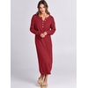 image:imageANRABESS Women Long Sleeve Button V Neck Oversized Casual Loose Fit Waffle Knit Fall Midi Sweater Dress 2026 Trendy OutfitsRed