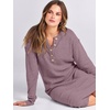 image:imageANRABESS Women Long Sleeve Button V Neck Oversized Casual Loose Fit Waffle Knit Fall Midi Sweater Dress 2026 Trendy OutfitsRed Apricot