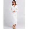 image:imageANRABESS Women Long Sleeve Button V Neck Oversized Casual Loose Fit Waffle Knit Fall Midi Sweater Dress 2026 Trendy OutfitsWhite
