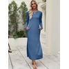 image:imageANRABESS Women Long Sleeve Dresses 2026 Fall Casual Crewneck Loose Fit Split Flowy WrinkleFree Travel Vacation Maxi DressDeep Blue