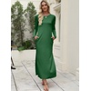 image:imageANRABESS Women Long Sleeve Dresses 2026 Fall Casual Crewneck Loose Fit Split Flowy WrinkleFree Travel Vacation Maxi DressForest Green