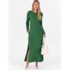 image:imageANRABESS Women Long Sleeve Dresses 2026 Fall Casual Crewneck Loose Fit Split Flowy WrinkleFree Travel Vacation Maxi DressForest Green