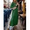 image:imageANRABESS Women Long Sleeve Dresses 2026 Fall Casual Crewneck Loose Fit Split Flowy WrinkleFree Travel Vacation Maxi DressForest Green