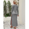 image:imageANRABESS Women Long Sleeve Dresses 2026 Fall Casual Crewneck Loose Fit Split Flowy WrinkleFree Travel Vacation Maxi DressGrey