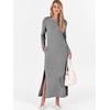 image:imageANRABESS Women Long Sleeve Dresses 2026 Fall Casual Crewneck Loose Fit Split Flowy WrinkleFree Travel Vacation Maxi DressGrey