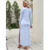 image:imageANRABESS Women Long Sleeve Dresses 2026 Fall Casual Crewneck Loose Fit Split Flowy WrinkleFree Travel Vacation Maxi DressLight Blue