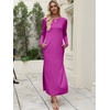 image:imageANRABESS Women Long Sleeve Dresses 2026 Fall Casual Crewneck Loose Fit Split Flowy WrinkleFree Travel Vacation Maxi DressPurple Red