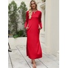image:imageANRABESS Women Long Sleeve Dresses 2026 Fall Casual Crewneck Loose Fit Split Flowy WrinkleFree Travel Vacation Maxi DressRed
