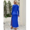 image:imageANRABESS Women Long Sleeve Dresses 2026 Fall Casual Crewneck Loose Fit Split Flowy WrinkleFree Travel Vacation Maxi DressRoyal Blue