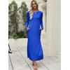 image:imageANRABESS Women Long Sleeve Dresses 2026 Fall Casual Crewneck Loose Fit Split Flowy WrinkleFree Travel Vacation Maxi DressRoyal Blue