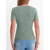 image:imageANRABESS Women Short Sleeve V Neck Shirts  Comfy Soft Slim Fitted Wrap Sexy Top Dressy Casual Daily Wear Work Vacation Going Out Spring Summer SweaterLight Green