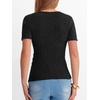 image:imageANRABESS Women Short Sleeve V Neck Shirts  Comfy Soft Slim Fitted Wrap Sexy Top Dressy Casual Daily Wear Work Vacation Going Out Spring Summer SweaterBlack