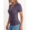 image:imageANRABESS Women Short Sleeve V Neck Shirts  Comfy Soft Slim Fitted Wrap Sexy Top Dressy Casual Daily Wear Work Vacation Going Out Spring Summer SweaterPurple