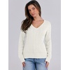 image:imageANRABESS Womens Cable Knit V Neck Fitted Sweaters  Long Sleeve Pullover Top Soft Cozy Business Casual Work amp Basic Daily Wear Fall Spring Outfits Winter Layer ClothingCream White