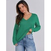 image:imageANRABESS Womens Cable Knit V Neck Fitted Sweaters  Long Sleeve Pullover Top Soft Cozy Business Casual Work amp Basic Daily Wear Fall Spring Outfits Winter Layer ClothingGreen