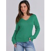 image:imageANRABESS Womens Cable Knit V Neck Fitted Sweaters  Long Sleeve Pullover Top Soft Cozy Business Casual Work amp Basic Daily Wear Fall Spring Outfits Winter Layer ClothingGreen