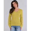 image:imageANRABESS Womens Cable Knit V Neck Fitted Sweaters  Long Sleeve Pullover Top Soft Cozy Business Casual Work amp Basic Daily Wear Fall Spring Outfits Winter Layer ClothingYellow