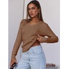image:imageANRABESS Womens Cable Knit V Neck Fitted Sweaters  Long Sleeve Pullover Top Soft Cozy Business Casual Work amp Basic Daily Wear Fall Spring Outfits Winter Layer ClothingKhaki Tan