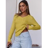 image:imageANRABESS Womens Cable Knit V Neck Fitted Sweaters  Long Sleeve Pullover Top Soft Cozy Business Casual Work amp Basic Daily Wear Fall Spring Outfits Winter Layer ClothingYellow