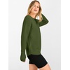 image:imageANRABESS Womens Long Sleeve Crew Neck Pullover Sweater  Ribbed Knit Tunic Top amp Thumb Hole Work Office Travel Basic Casual Fall Outfits For Daily Wear Winter Transition ClothingArmy Green