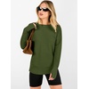 image:imageANRABESS Womens Long Sleeve Crew Neck Pullover Sweater  Ribbed Knit Tunic Top amp Thumb Hole Work Office Travel Basic Casual Fall Outfits For Daily Wear Winter Transition ClothingArmy Green
