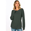 image:imageANRABESS Womens Long Sleeve Waffle Knit Basic Shirts  Soft Comfy Loose Fit Tunic Tops Crew Neck Curved Hem Business Casual Dressy Blouses Trendy Fall Winter OutfitsArmy Green