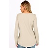 image:imageANRABESS Womens Long Sleeve Waffle Knit Basic Shirts  Soft Comfy Loose Fit Tunic Tops Crew Neck Curved Hem Business Casual Dressy Blouses Trendy Fall Winter OutfitsBeige