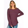 image:imageANRABESS Womens Long Sleeve Waffle Knit Basic Shirts  Soft Comfy Loose Fit Tunic Tops Crew Neck Curved Hem Business Casual Dressy Blouses Trendy Fall Winter OutfitsMauve