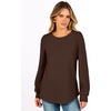 image:imageANRABESS Womens Long Sleeve Waffle Knit Basic Shirts  Soft Comfy Loose Fit Tunic Tops Crew Neck Curved Hem Business Casual Dressy Blouses Trendy Fall Winter OutfitsBrown