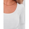 image:imageANRABESS Womens Scoop Neck Fitted Long Sleeve Crop Tops  Comfy Soft Stretch Ribbed T ShirtsSlimBasic Layering TeeCasual Daily Wear Work OutfitsSpring Fall Winter ClothesWhite