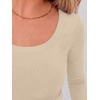 image:imageANRABESS Womens Scoop Neck Fitted Long Sleeve Crop Tops  Comfy Soft Stretch Ribbed T ShirtsSlimBasic Layering TeeCasual Daily Wear Work OutfitsSpring Fall Winter ClothesBeige