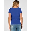 image:imageANRABESS Womens Short Sleeve Double Lined Tops Built in Bra  Square Neck CroppedSlim Fitted Basic Tee Shirts Soft Stretchy Breathable for SummerGoing Out Work Everyday WearRoyal Blue