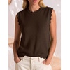 image:imageANRABESS Womens Sleeveless Scallop Knit Sweater Vest  Tank Tops Soft Blend Crew Neck Pullover Wavy Hem Regular Fit Preppy Y2K Style Lightweight Summer Fall 2026 Casual ChicCoffee