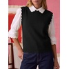 image:imageANRABESS Womens Sleeveless Scallop Knit Sweater Vest  Tank Tops Soft Blend Crew Neck Pullover Wavy Hem Regular Fit Preppy Y2K Style Lightweight Summer Fall 2026 Casual ChicBlack