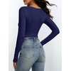 image:imageANRABESS Womens Square Neck Long Sleeve Double Lined Tops  Soft Comfy Stretchy Slim Basic Tee Shirts Going Out Work amp Casual  Fall Winter Outfits Trendy Y2K Layering UnderscrubNavy Blue