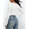 image:imageANRABESS Womens Square Neck Long Sleeve Double Lined Tops  Soft Comfy Stretchy Slim Basic Tee Shirts Going Out Work amp Casual  Fall Winter Outfits Trendy Y2K Layering UnderscrubOffwhite
