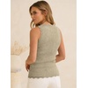 image:imageANRABESS Womens Summer Tank Tops Wool Blend V Neck Ruffle Sleeveless Sweater Fitted Casual Going Out Work Travel ShirtsAlmond