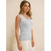 image:imageANRABESS Womens Summer Tank Tops Wool Blend V Neck Ruffle Sleeveless Sweater Fitted Casual Going Out Work Travel ShirtsLight Grey