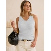 image:imageANRABESS Womens Summer Tank Tops Wool Blend V Neck Ruffle Sleeveless Sweater Fitted Casual Going Out Work Travel ShirtsLight Grey
