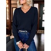 image:imageANRABESS Womens Sweaters V Neck Scallop Long Sleeve Pullover  Soft Lightweight Knit Top Cute Ribbed Cuff Loose Fit Casual Basic Elegant Office Work Daily Wear Fall Spring OutfitsNavy Blue