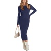 image:imageANRABESS Women Long Sleeve Sweater Dress Crewneck Bodycon Stretch Slim Fit Ribbed Knit Midi Dresses 2025 Fall Trendy Outfits
