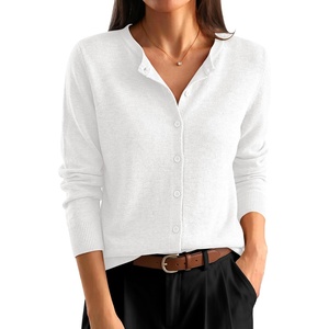 image:imageANRABESS Womens Button Down Lightweight Cardigan Sweaters  Fall Fashion Crew Neck Long Sleeve ShirtsStriped amp Solid Business Casual Outfits Daily Office TravelSpring Layer ClothesWhite