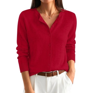 image:imageANRABESS Womens Button Down Lightweight Cardigan Sweaters  Fall Fashion Crew Neck Long Sleeve ShirtsStriped amp Solid Business Casual Outfits Daily Office TravelSpring Layer ClothesRed