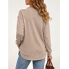 image:imageANRABESS Long Sleeve Shirts for Women Fall V Neck Sweatshirts  Lightweight Fleece Pullover with PocketsCurved Hem TunicLoose Casual Top for Work amp Everyday WearAlmond